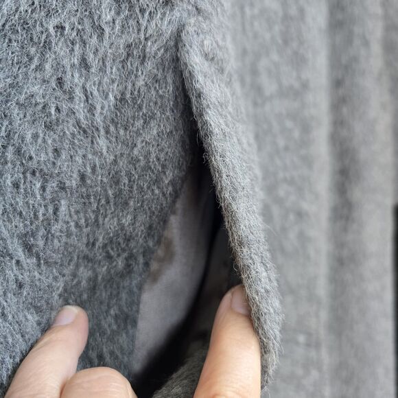 Vintage USA Regency Wool Trench Coat Gray Silky Lining Womens XL Bonwit Teller - Picture 3 of 15